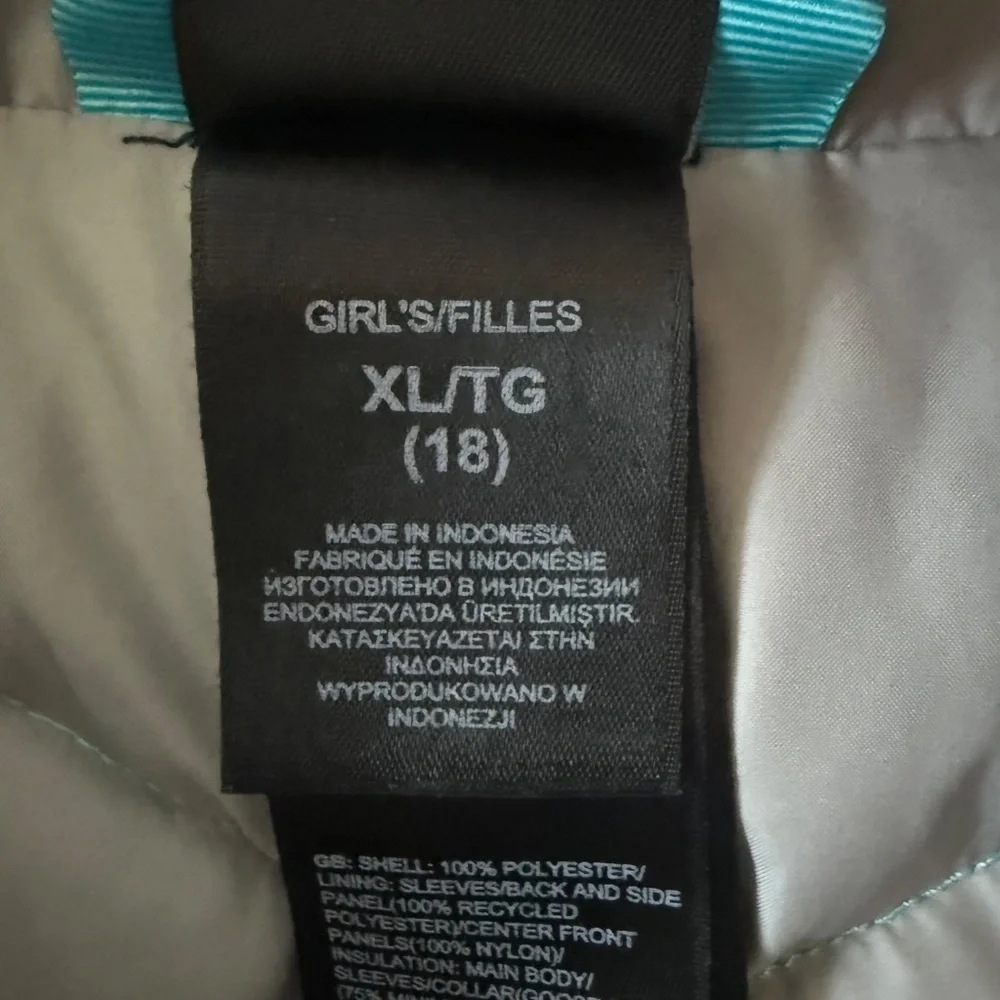 The North‎ Face Girls Puffy Down 550 Fill Jacket Size XL (18) Blue